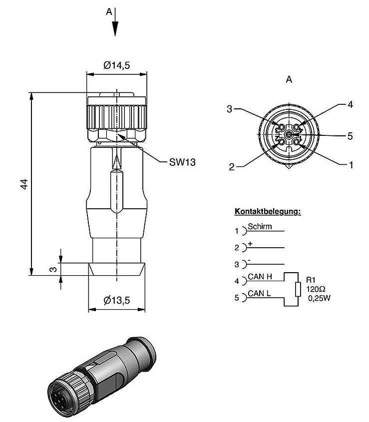 Z CEW12067B Drehgeber Kabeldose Z CEW12067B Drehgeber Kabeldose