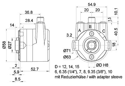 Zeichnung Drehgeber drawing encoder WDGA58E BI2