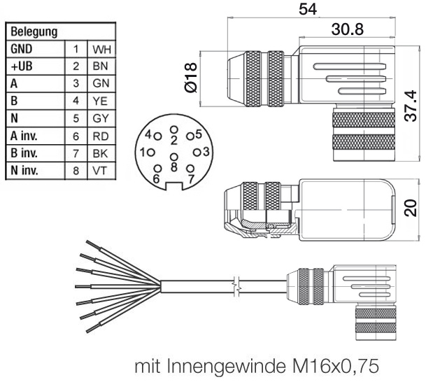 Z KDA867S Kabeldose Drehgeber