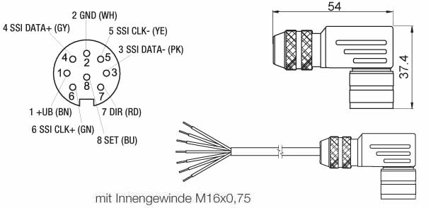 Z KDA867 SSI Kabeldose Drehgeber Z KDA867 SSI Kabeldose Drehgeber