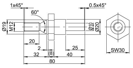 Z WDGWA10M12 Drehgeber Wellenadapter